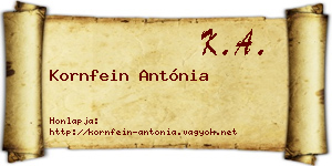 Kornfein Antónia névjegykártya